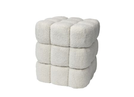 Poef Chimera 36x36x38,5cm - stof - creme