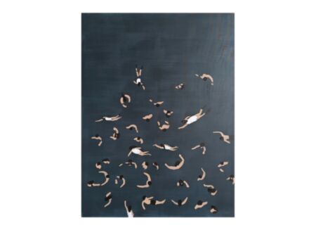 Print op canvas Swimming 90x120cm - hangeschilderd