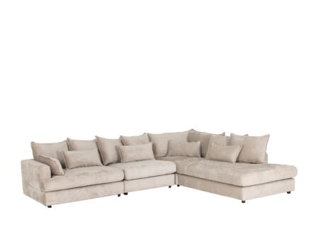 Hoeksalon Maximilian 340x269cm - stof - champagne