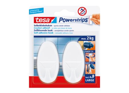 Zelfklevende wandhaak tesa 2kg, 2 stuks