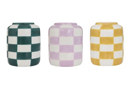 Vaas Damier H14cm - dolomiet - multicolor