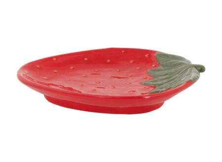 Schaal Strawberry 20,8x17x2,7cm - keramiek - rood