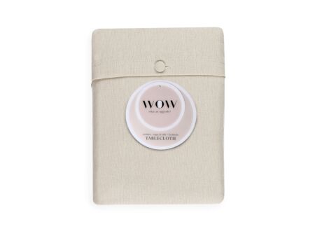 Tafelkleed WOW Essence Ivory 2pc 150x300cm - katoen & linnen - beige