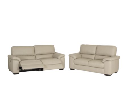Zetel Aventi 2,5+2-zit - leder - grijs met relax