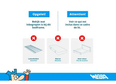 Opstelling - Bed King 160x200cm - metaal - mat antraciet