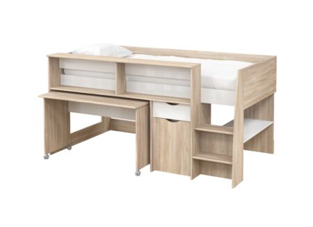 Halfhoogslaper Tempo-Pop 90x190cm - decor - eik & wit