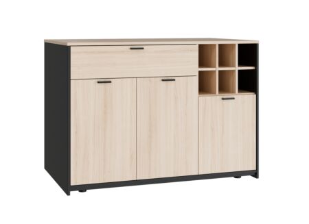 Keukenkast Mantek  123x75cm - decor - riva eik & zwart
