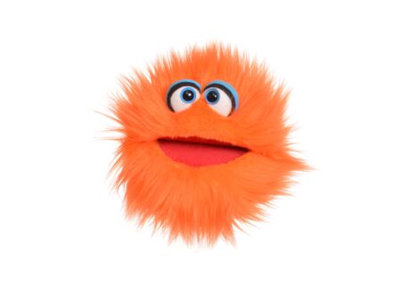 Handpop Klops H20cm - polyester - oranje