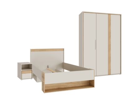 Kinderkamer Wexlin met bed 120x200cm - kleerkast 126cm en 1 nachtkastje