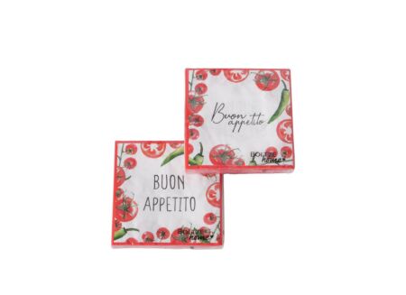 Serviette Tomato 17x17cm rood 20 stuks