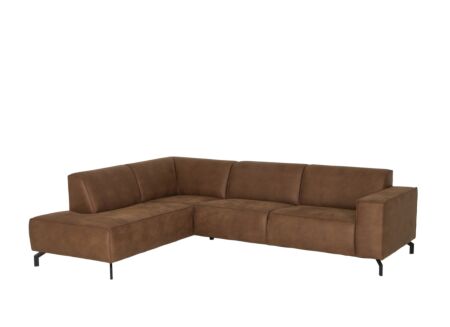 Hoeksalon Brenda 275x210cm - stof - cognac