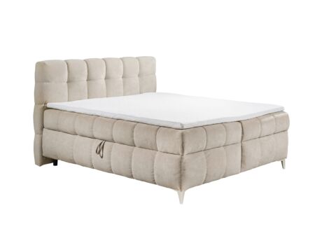 Bedbox Kylie  180x200cm - stof - beige met opbergruimte