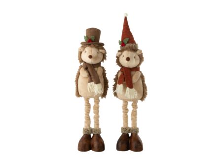 Herfstdecoratie Egel 16x17x84cm - stof - multicolor