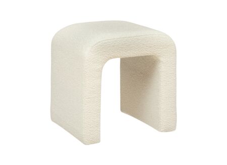 Poef Sevi 41x35cm boucle wit