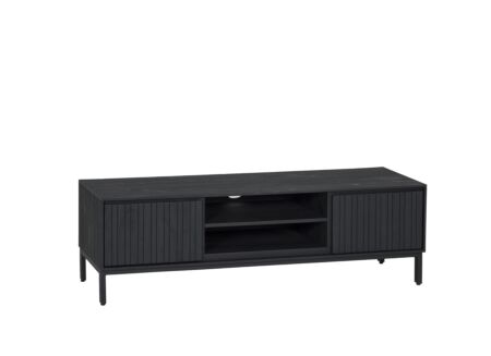Tv-meubel Aquilano 145cm - acacia massief - zwart