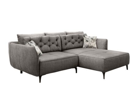 Hoeksalon Saulo 251x187cm - stof - middengrijs