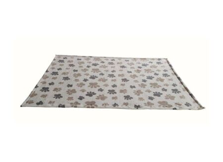 Plaid Dierenpootjes 100x150cm microvezel bruin beige