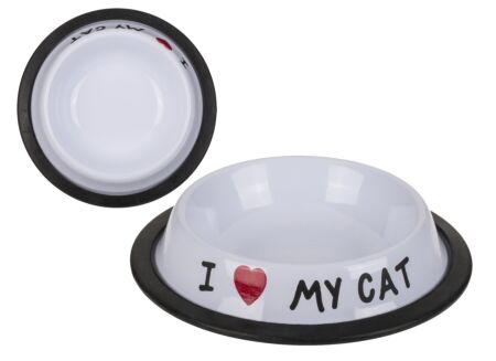 Voerbak I Love My Cat wit