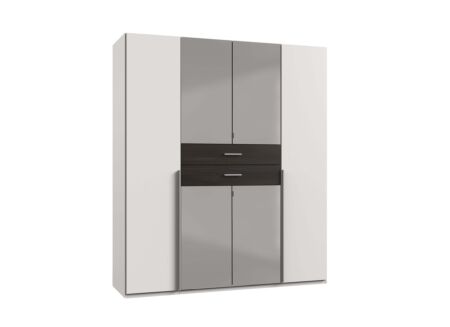 Kleerkast Denver 180cm - decor - wit/carbon eik