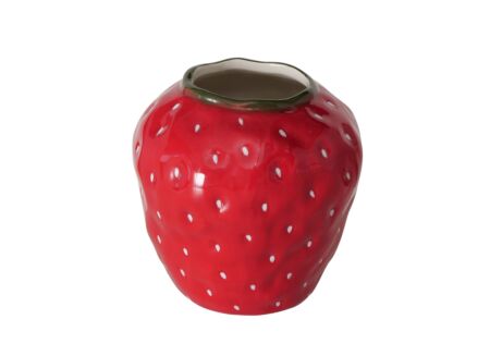 Vaas Aardbei H16cm - keramiek - rood