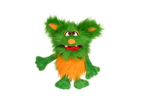 Handpop Monster to go Schotter H33cm - polyester - geel/groen