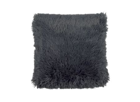 Kussen Fluffy 45x45cm - stof - donkergrijs