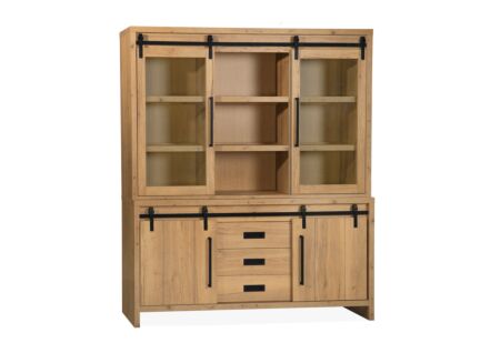 Vitrinekast Cottage 180cm - lamulux - naturel