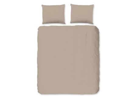 Dekbedovertrek Uni 140x220cm - flanel - zand