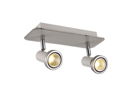 LED spot met 2 spots 5W GU10 chroom wit