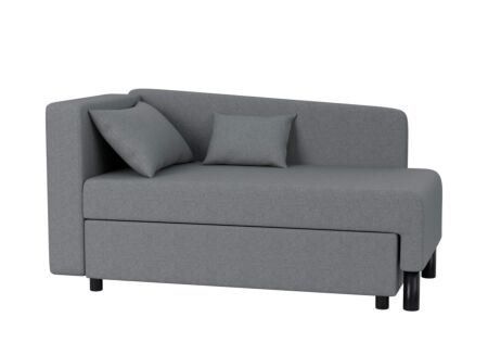 Zetelbed Lubeck 1-persoons - stof - grijs met opbergruimte
