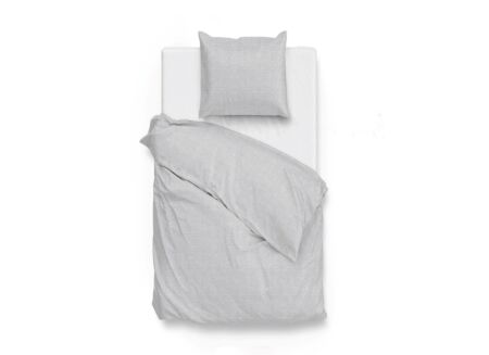 Housse de couette 140x220cm - coton - gris Housse de couette 140x220cm - coton - gris