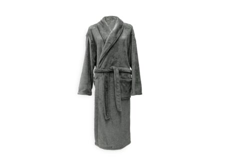 Badjas M flanel dark grey