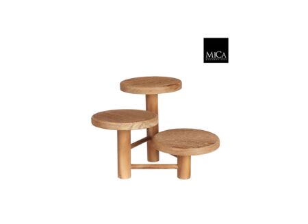Plantenstandaard Ø29xH20,5cm - hout - bruin