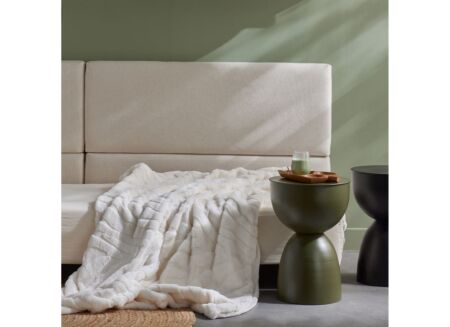 Plaid Matcha Jacquard 130x180cm - polyester - creme
