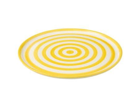 Bord Granada Ø34cm - keramiek - wit & geel