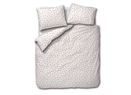 Dekbedovertrek 140x200/220cm - katoen - hearts red