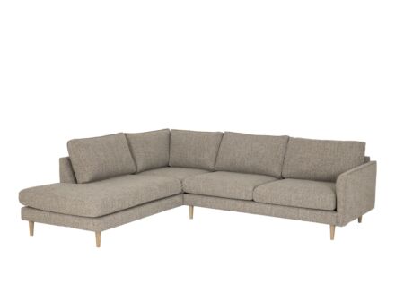 Hoeksalon Lamar 257x223cm - stof - lichtbruin
