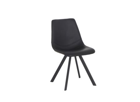 Kuipstoel Pokerface 47x57x83cm - natuurleder - zwart