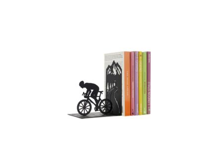 Boekensteun Cyclist H17cm - metaal - zwart