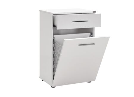 Commode Mall 52x38x83cm - melamine - wit met wasmand