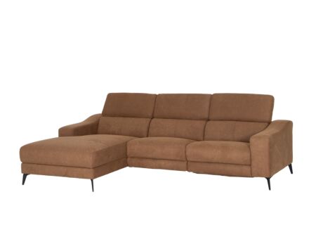 Hoeksalon Mana 272x174cm - stof - cognac