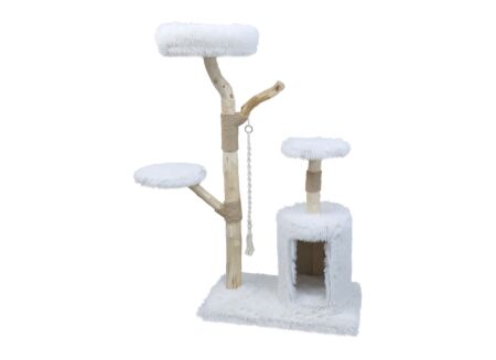 Krabpaal Alaska 80x50x150cm - hout  & sisal - wit