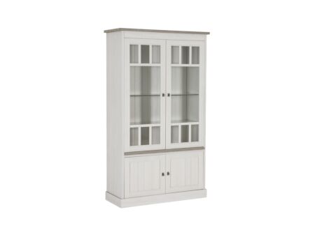 Vitrinekast 122cm - decor - lariks/bruine eik