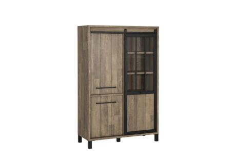 Barkast 122cm  decor - old teak/matt black