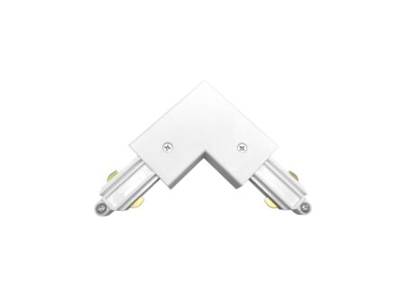 Railverlichting L-connector monofase buiten aarding wit