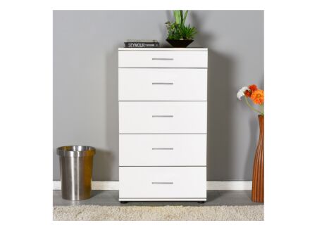 Ladekast Komodo 60x40x108cm - melamine - wit