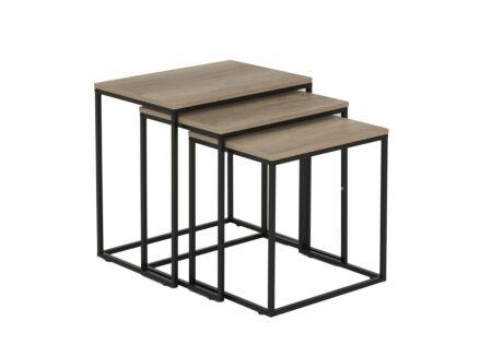 Bijzettafel Victorius bruin set van 3