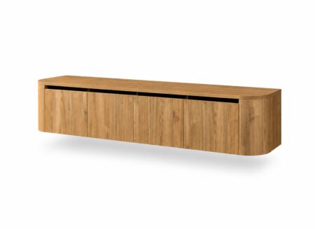 Zwevend tv-meubel Valerio 203cm - melamine - lichte notelaar