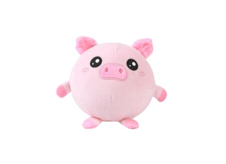 Kussen Squishy Piggy Ø13cm - stof - roze
