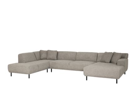 Hoeksalon Kent 390x230cm - stof - grijs